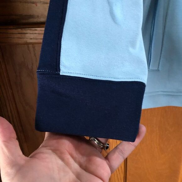 NWT Swet Tailor Stretch Microfleece Quarter Zip Striped Blue - L - Picture 4 of 10
